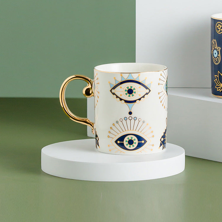 Wholesale Devil's Eye Ceramic Lovers Mug Cup